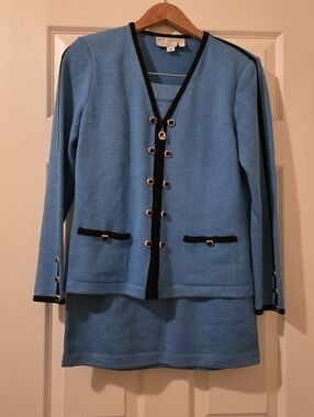 St. John Collection by Marie Gray Wool Blend Cardigan and Skirt